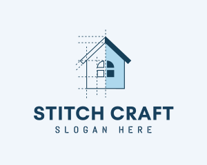 House Blueprint Construction logo design