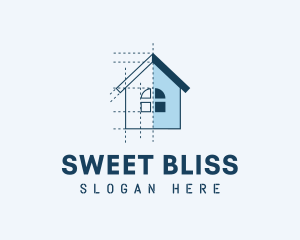 House Blueprint Construction logo design