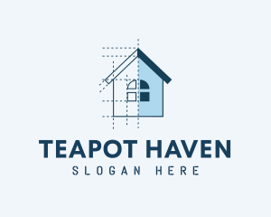 House Blueprint Construction logo design