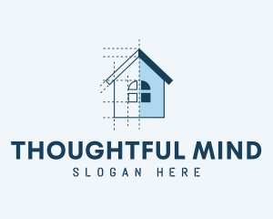 House Blueprint Construction logo design