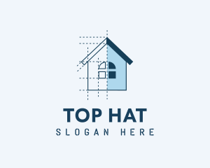 House Blueprint Construction logo design