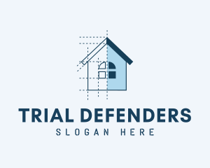 House Blueprint Construction logo design