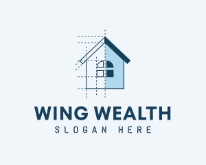 House Blueprint Construction logo design