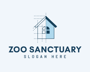 House Blueprint Construction logo design