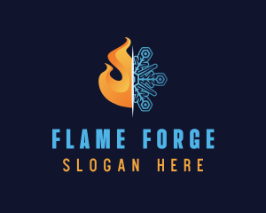 Gradient Fire Ice logo design