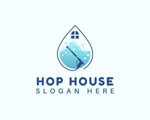 Droplet House Wash logo design