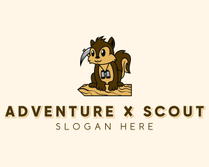 Squirrel Scout Camper logo design