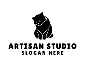 Cute Kitten Cat logo design