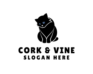 Cute Kitten Cat logo design