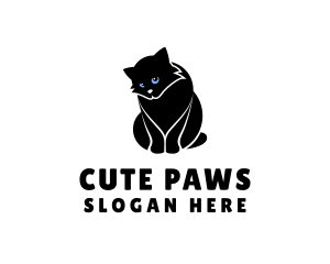 Cute Kitten Cat logo design