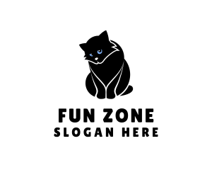 Cute Kitten Cat logo design