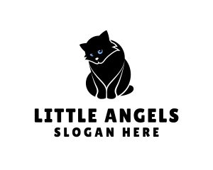 Cute Kitten Cat logo design