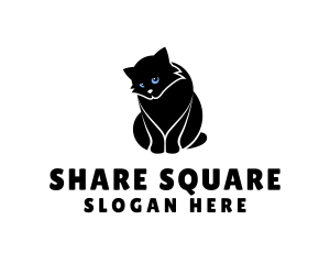 Cute Kitten Cat logo design