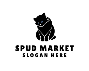 Cute Kitten Cat logo design