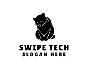 Cute Kitten Cat logo design