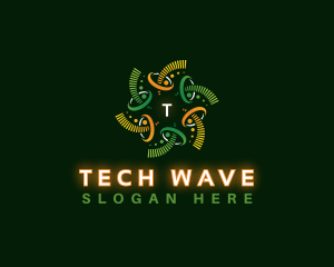 Sound Wave Vortex logo design