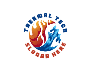 Fire Water Thermal Refrigeration logo design