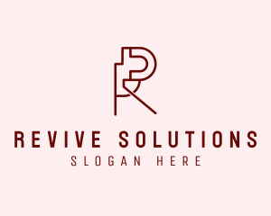 Modern Business Monoline Letter R logo design