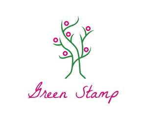 Pink Green Tree logo design