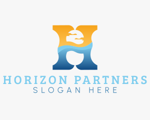 Ocean Sunset Horizon H logo