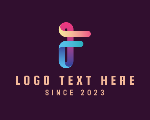 3D Digital Technology Letter F  logo