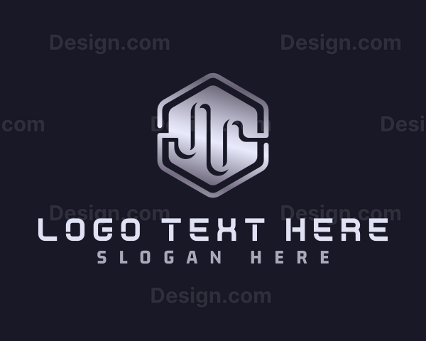 Hexagon Tech Wave Logo