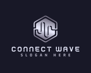 Hexagon Tech Wave logo design