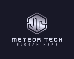 Hexagon Tech Wave logo design