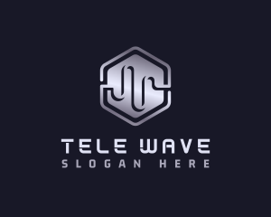 Hexagon Tech Wave logo design