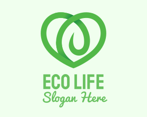 Green Eco Heart logo design