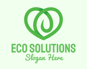 Green Eco Heart logo design