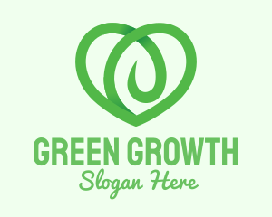 Green Eco Heart logo design