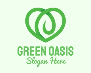 Green Eco Heart logo design