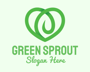 Green Eco Heart logo design