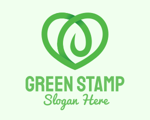 Green Eco Heart logo design