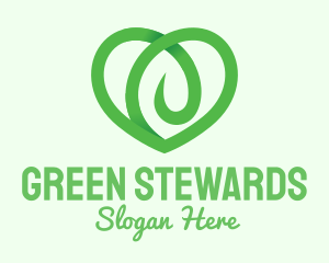 Green Eco Heart logo design