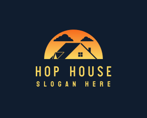 Residential Roofing House logo design