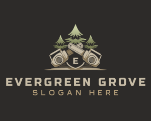 Chainsaw Lumber Tree logo design