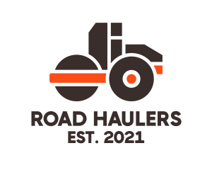 Minimalist Road Roller logo design