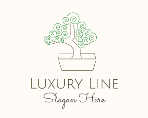 Green Bonsai Tree logo design