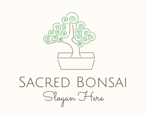 Green Bonsai Tree logo