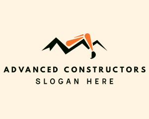 Construction Excavation Mountain logo design