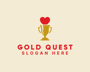 Gold Love Trophy logo design