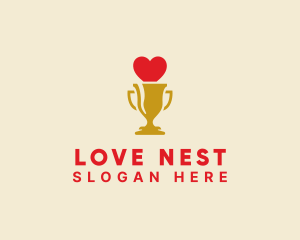 Gold Love Trophy logo design