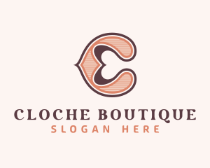 Retro Heart Boutique Letter C logo design