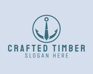 Nautical Anchor Necktie logo design