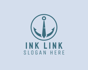 Nautical Anchor Necktie logo design