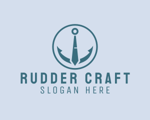 Nautical Anchor Necktie logo design