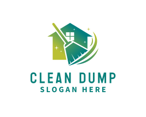 Home Cleaning Broom logo design