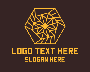 Yellow Hexagon Spiral Logo